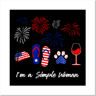 Taco Flip Flop Paw Wine USA FLag 4th of July Posters and Art